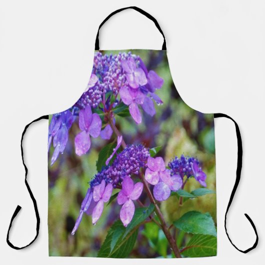 Lila Drehung und Shout Hydrangea-Blume Schürze (Vorderseite)
