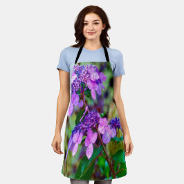 Lila Drehung und Shout Hydrangea-Blume Schürze