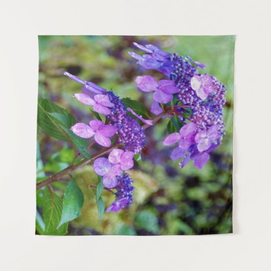 Lila Drehung und Shout Hydrangea-Blume Wandteppich (Vorderseite (Horizontal))