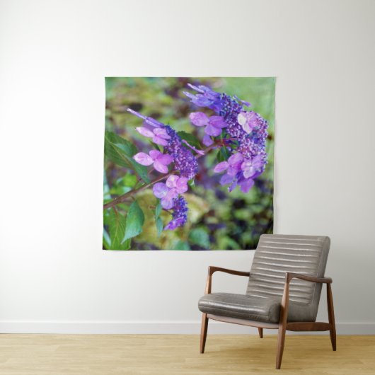 Lila Drehung und Shout Hydrangea-Blume Wandteppich (Beispiel (Horizontal))