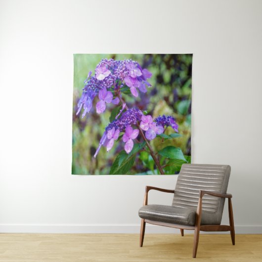 Lila Drehung und Shout Hydrangea-Blume Wandteppich (Beispiel)