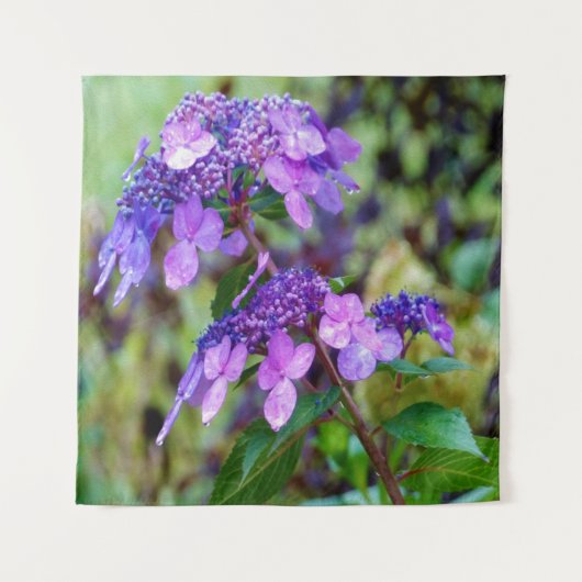 Lila Drehung und Shout Hydrangea-Blume Wandteppich (Vorderseite)