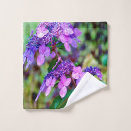 Lila Drehung und Shout Hydrangea-Blume Waschlappen