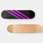 LILA DREI STREIFEN Black Skateboard Deck (Horizontal)