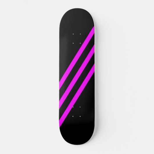 LILA DREI STREIFEN Black Skateboard Deck (Vorderseite)
