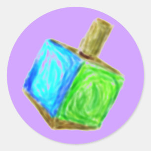 Lila Dreidel Aufkleber