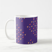 Lila Dreieck Geometrisches Muster Kaffeetasse (Links)