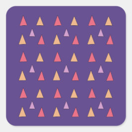 Lila Dreieck Geometrisches Muster Quadratischer Aufkleber