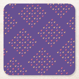 Lila Dreieck Geometrisches Muster Rechteckiger Pappuntersetzer