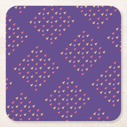 Lila Dreieck Geometrisches Muster Rechteckiger Pappuntersetzer (Vorderseite)