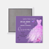 Lila Dress Quinceanera Save the Date Ma Magnet (Vorderseite/Rückseite)