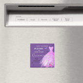 Lila Dress Quinceanera Save the Date Ma Magnet (In Situ (Geschirrspüler))