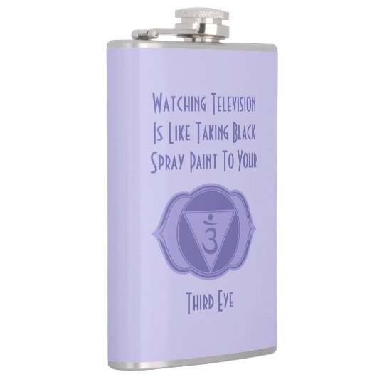 Lila drittes Auge Chakra Quote Flask Flachmann (Rechts)