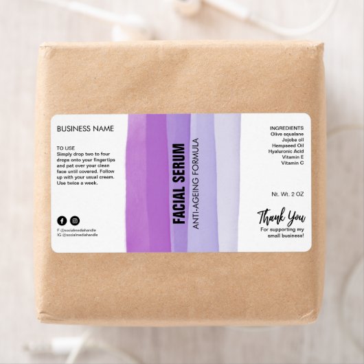 Lila Dropper-Flasche Serummarken in Layoutfarben (Insitu)