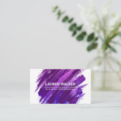 Lila druckfeste Farbe gebürstet Visitenkarte (Stehend Vorderseite)