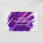 Lila druckfeste Farbe gebürstet Visitenkarte (Rückseite)