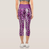 Lila Druckkapsel Capri Leggings (Rückseite)