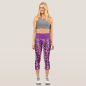 Lila Druckkapsel Capri Leggings (Vorderseite)