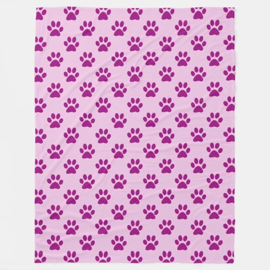 Lila Druckmuster auf Pink Fleecedecke (Vorderseite)