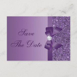 Lila Drucksequins-Baby-Dusche Save the Date