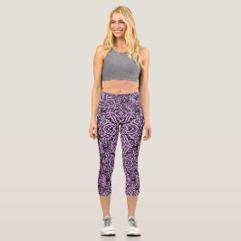 Lila Dschungel Capri Leggings