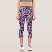 Lila Dschungel Capri Leggings (Vorderseite)