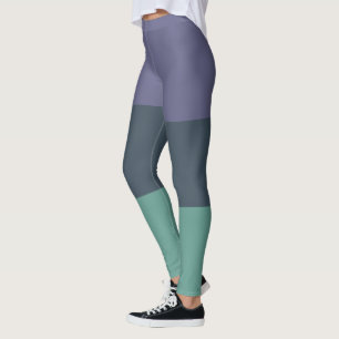 Lila Dunkelgrün und Hellgrün Leggings