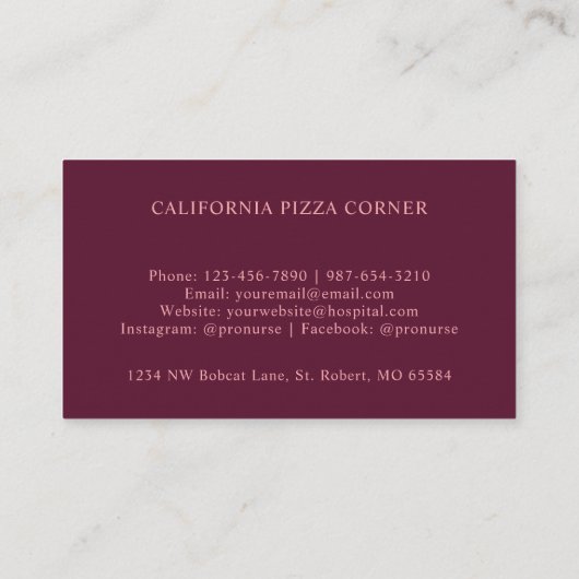 Lila, dunkelrosa, Abstraktes Monogramm Visitenkarte (Rückseite)