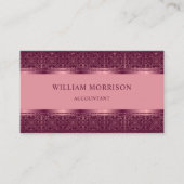 Lila, dunkelrosa, Abstraktes Monogramm Visitenkarte (Vorderseite)