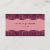 Lila, dunkelrosa, Abstraktes Monogramm Visitenkarte (Vorderseite)