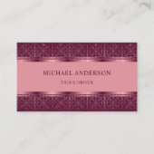 Lila, dunkelrosa, Abstraktes Monogramm Visitenkarte (Vorderseite)