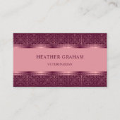 Lila, dunkelrosa, Abstraktes Monogramm Visitenkarte (Vorderseite)