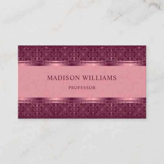 Lila, dunkelrosa, Abstraktes Monogramm Visitenkarte (Vorderseite)