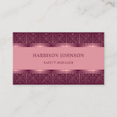 Lila, dunkelrosa, Abstraktes Monogramm Visitenkarte (Vorderseite)