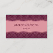 Lila, dunkelrosa, Abstraktes Monogramm Visitenkarte (Vorderseite)