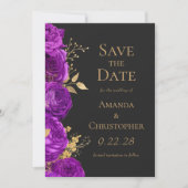 Lila Dunkle Blüte Save the Date Ankündigung (Vorderseite)