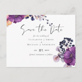 Lila Dunkle Flora Budget Hochzeiten Rett Termine Postkarte