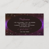 Lila dunkler Burgund Galaxy Glitzer Stars Universe Visitenkarte (Rückseite)