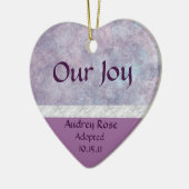 Lila Dunst-Adoptions-Herz Keramikornament (Links)