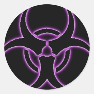 Lila Dunst Bio-Gefahrnaufkleber Runder Aufkleber