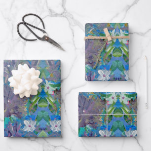 Lila Dunst Blumen-Geschenkverpackungspapier Geschenkpapier Set