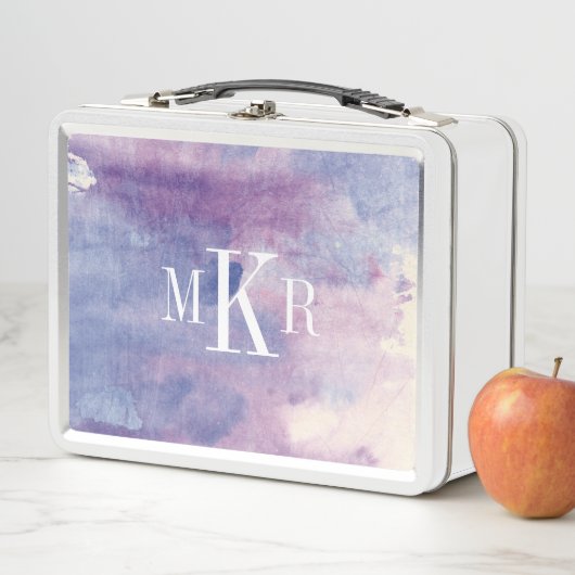 Lila Dunst II des Monogramm-| Metall Lunch Box (Beispiel)