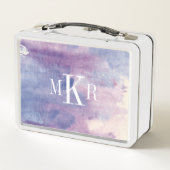 Lila Dunst II des Monogramm-| Metall Lunch Box (Rückseite)