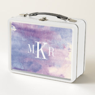 Lila Dunst II des Monogramm-  Metall Lunch Box