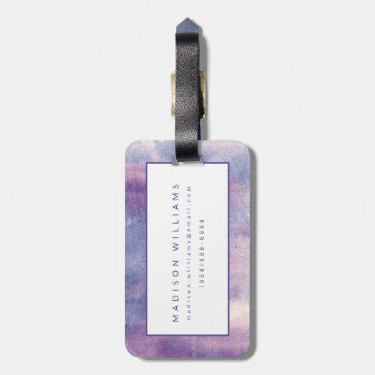 Lila Dunst II Gepäckanhänger (Rückseite vertikal)