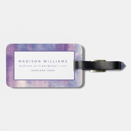 Lila Dunst II Gepäckanhänger (Rückseite horizontal)