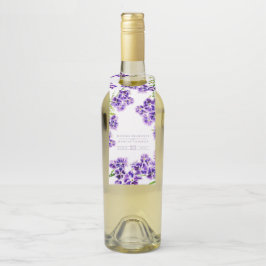 Lila Duranta Aquarell Blume Hochzeit Flaschenanhänger