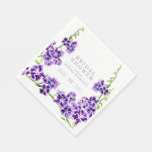 Lila Duranta-Aquarellfarben-Blume-Brautparty Serviette (Ecke)