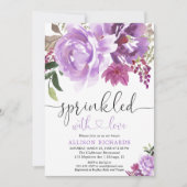 lila Dusche Einladung (Vorderseite)