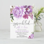 lila Dusche Einladung (Stehend Vorderseite)